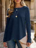 Loose Long-sleeved Knitted Top T-shirt