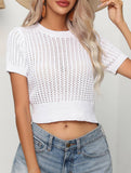 CREW NECK CUTOUT KNIT BLOUSE_CWTBLS0796