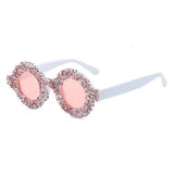 FASHIONABLE ROUND DIAMOND STUDDED SMALL SUNGLASSES_CWASG0856