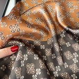 Summer Silk Scarf Colorblock Plaid Print Square_Cwasc0601