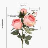 SINGLE STEM 4 HEAD COUNTRY STYLE BURNT EDGE ROSES_CWMM6473