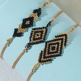 BRAIDED ARROW RICE BEAD BRACELET SET OF THREE_CWMM3884