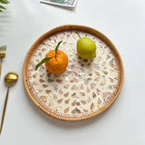 RATTAN FRUIT TRAY COFFEE TABLE SHELL TRAY_CWMM4534