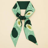 FLORAL LETTER SKINNY TWILLY SCARF FOR HAIR BAGS_CWASC0064
