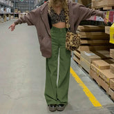 Solid Color Vintage Corduroy Straight Leg Pants