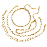 CLASSIC 18K GOLD MATTE FLAT CHAIN BRACELET_CWAJE4825