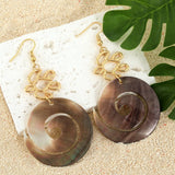 FASHIONABLE DESIGN NATURAL BLACK SHELL EARRINGS_CWMM4363