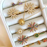 COLORFUL HOT WHEELS SUNFLOWER EXAGGERATED EARRINGS_CWAJE1724