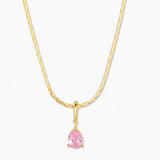 STAINLESS STEEL COLORED DROP ZIRCON NECKLACE_CWMM3921