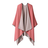 SOLID COLOR DOUBLE SIDED CAPE SHAWL OUTER CAPE_CWASC2131