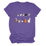 CUTE CAT GRAPHIC TEE 11 CATS TURN AROUND_CWTTS1495