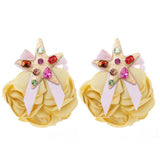 HANDMADE STARFISH FLORAL RHINESTONE EARRINGS_CWMM6177