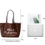 EMBROIDERED LAZY STYLE LARGE CANVAS TOTE FOR WOMEN_CWAB5642