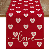 Valentines Day Heart Rose Printed Tablecloth_Cwmm0785