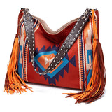 Women Canvas Ethnic Travel Tassel Bags_Cwab0560