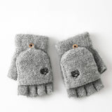 MEN S WINTER FLIP MITTENS KNIT HALF FULL FINGER_CWAG0524