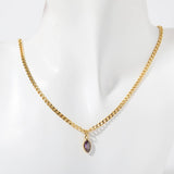 STAINLESS STEEL MARQUIS EYE ZIRCONIA NECKLACE_CWMM5584