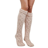 FASHIONABLE TWISTED HEM LONG OVER THE KNEE SOCKS_CWMS0850