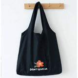 FLORAL COTTON CANVAS TOTE BAG WITH WIDE STRAP_CWAB5657
