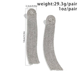 FRENCH STYLE TASSEL RHINESTONE EARRINGS_CWAJE1140