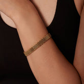 18K GOLD VACUUM PLATED BAR BRACELET NO FADE_CWAJE4709