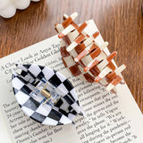 3.23"Checkered Hair Claw Clip_Cwaha0313