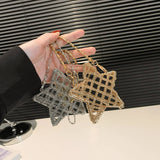 FIVE POINTED STAR HOLLOW CHAIN SQUARE CLUTCH BAG_CWAB3260