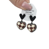 Trendy Black Heart-Shaped Earrings