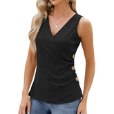 V-Neck Cross Sleeveless Short-Sleeved T-Shirt