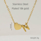 18K GOLD HEART LETTER PENDANT NECKLACE_CWAJE0692