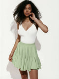 Y2K Street Fashion Patchwork Mini Pleated Skirt