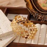 Vintage Wide Hollow Titanium Steel Bracelet_Cwmm3738