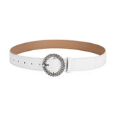 ROUND BUTTON CRYSTAL INLAID SOLID COLOR BELT _CWASC0575