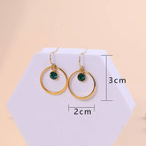 Titanium Steel Fashionable Zircon Circle Earrings_Cwmm3663