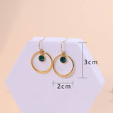 Titanium Steel Fashionable Zircon Circle Earrings_Cwmm3663