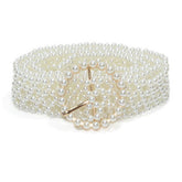 NEW SWEET PEARL STRETCH PEARL WIDE BELT_CWABE0508