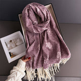 Elegant Camellia Cashmere Feel Tassel Scarf Wrap_Cwasc03244