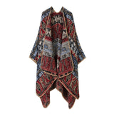 FLORAL CAPE FAUX CASHMERE WARM SCARF SHAWL_CWASC2243
