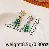 GENTLE CHRISTMAS SNOWMAN CHRISTMAS TREE EARRINGS_CWAJE1836