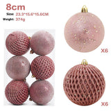 8CM 12PCS GLITTER XMAS BALL ORNAMENT SET_CWMM9871