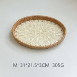 RATTAN OVAL FRUIT TEA SHELL TRAY STORAGE BASKET_CWMM4500