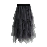 10 COLORS ELASTIC WAIST TIERED TULLE MESH SKIRT_CWBLS0396