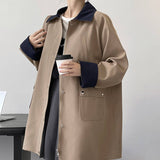 Vintage Workwear Patchwork Trench Coat