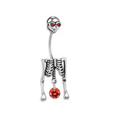HALLOWEEN SKULL PEARL DANGLE BELLY BUTTON RING_CWMM9468