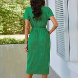 Water Ripple Knit Sleeveless Dress_Cwdmd1538