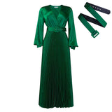FASHIONABLE AND ELEGANT SOLID COLOR PLEATED DRESS_CWDMD3677