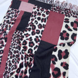 LEOPARD COLORBLOCK SCARF WARM TASSEL WINTER WRAP_CWASC1458