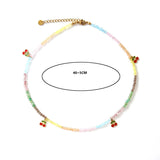 STAINLESS STEEL CHERRY NECKLACE WITH BOW CHARM_CWMM8826