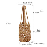 HOLLOW SOLID COLOR SIMPLE SHOULDER WOVEN BAG_CWAB4682