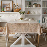 PINE BRANCH PRINT HOLLOW PATCHWORK TABLECLOTH_CWMM0968